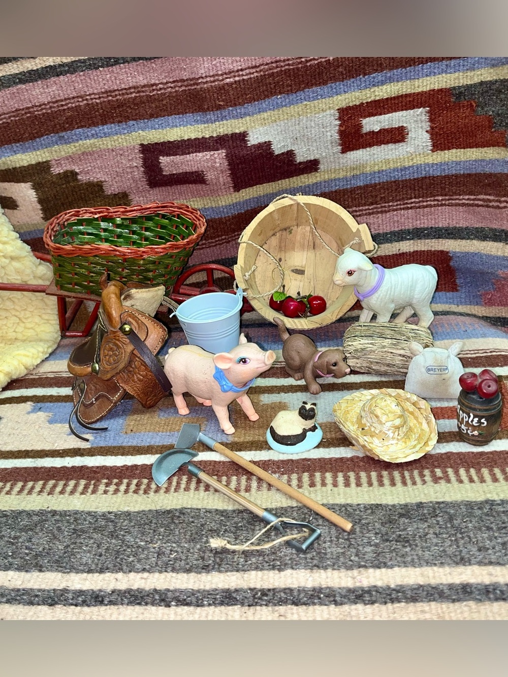 Breyer Pink Pig & White Lamb Farm Play Figures with Accessories